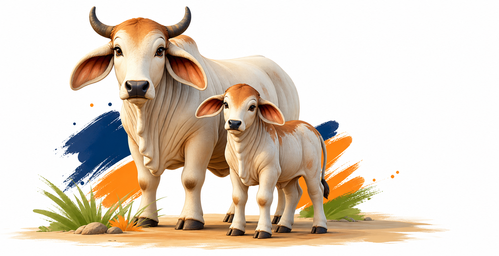 A Brahman cow and calf from I Group's grass-fed herd